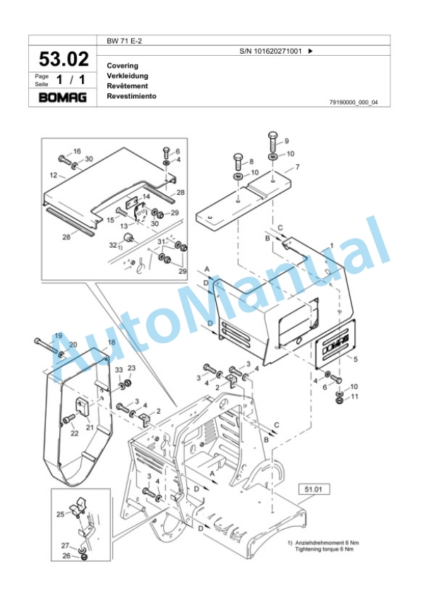 Bomag BW 71 E-2 Single-Drum Vibration Roller Spare Parts Catalogue 00818463-3