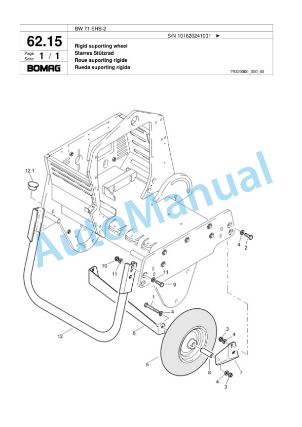 Bomag BW 71 EHB-2 Single-Drum Vibration Roller Spare Parts Catalogue 00817601-5