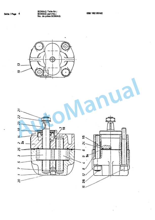 Bomag BW 75 AD, BW 75 ADL Double Vibratory Roller Spare Parts Catalogue 00810470-2
