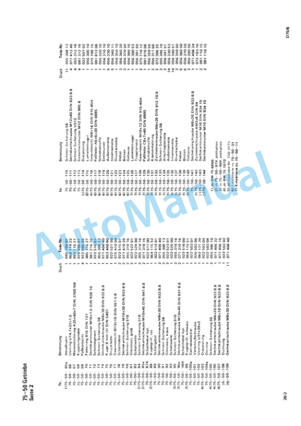 Bomag BW 75 Double Vibratory Roller Spare Parts Catalogue 00810400 GE-3
