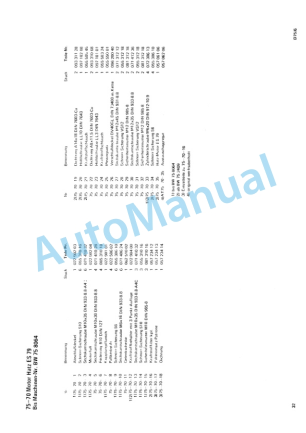 Bomag BW 75 Double Vibratory Roller Spare Parts Catalogue 00810400 GE-4