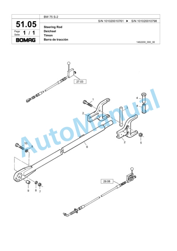 Bomag BW 75 S-2 Double Vibratory Roller Spare Parts Catalogue 00817565-3