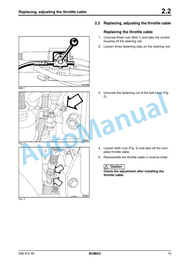 Alternative view of Bomag BW 75 S-2 Double Vibtatory Roller Repair Instructions 00891249