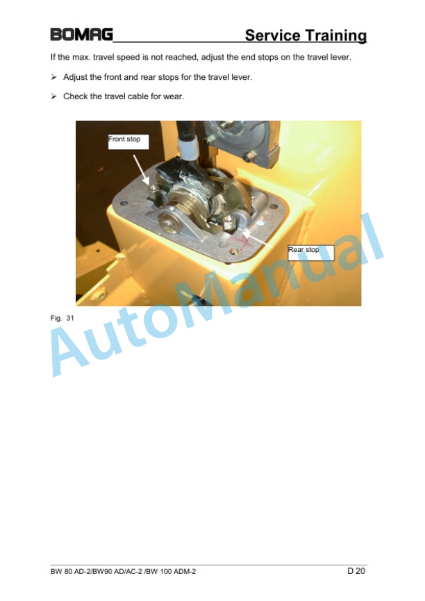 Alternative view of Bomag BW 80 AD-2, BW 90 AD-2, BW 90 AC-2, BW 100 ADM-2 Service Training 00809927
