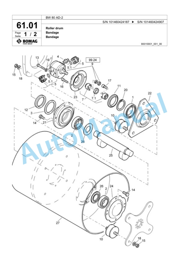 Bomag BW 80 AD-2 Tandem Vibratory Roller Spare Parts Catalogue 00817566-2