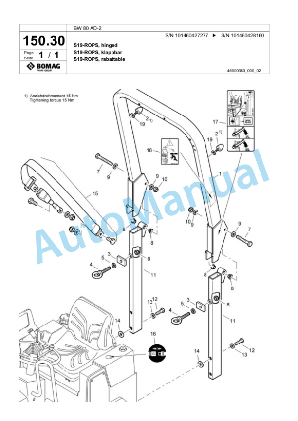 Bomag BW 80 AD-2 Tandem Vibratory Roller Spare Parts Catalogue 00817566-4