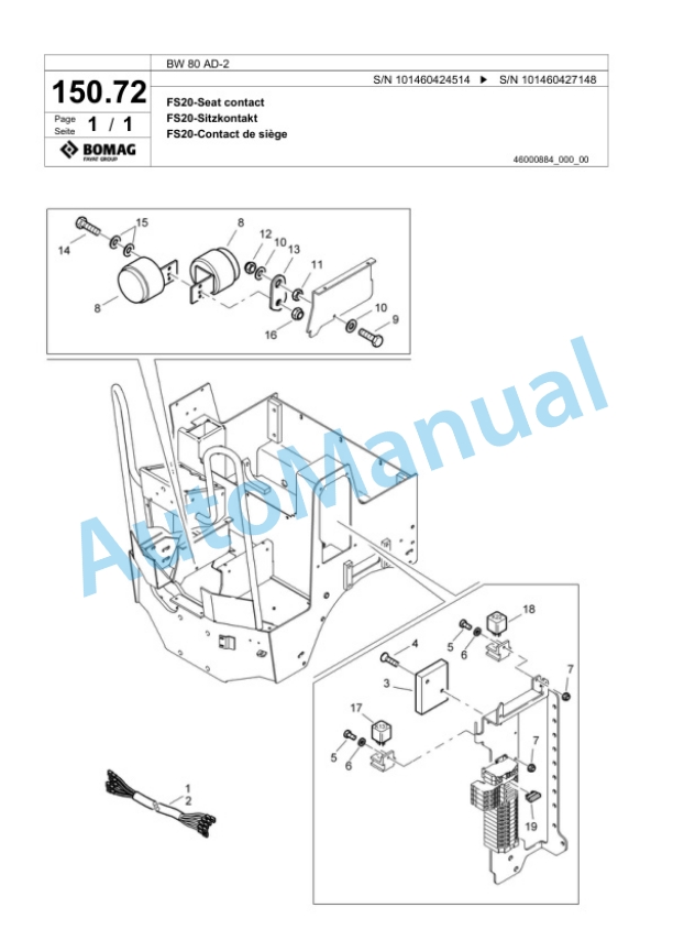 Bomag BW 80 AD-2 Tandem Vibratory Roller Spare Parts Catalogue 00817566-5