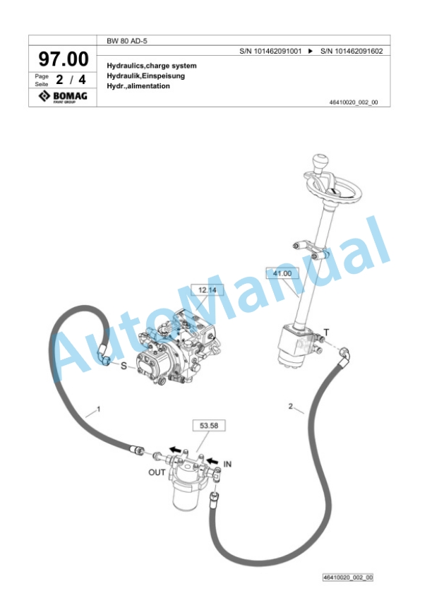 Bomag BW 80 AD-5 Tandem Vibratory Roller Spare Parts Catalogue 00825283-2