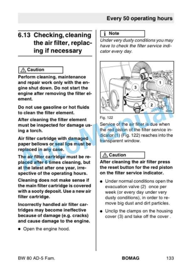 Bomag BW 80 AD-5 to BW 100 SCC-5 Tandem Vibratory Roller Operating and Maintenance Instructions 00806701 2012-4
