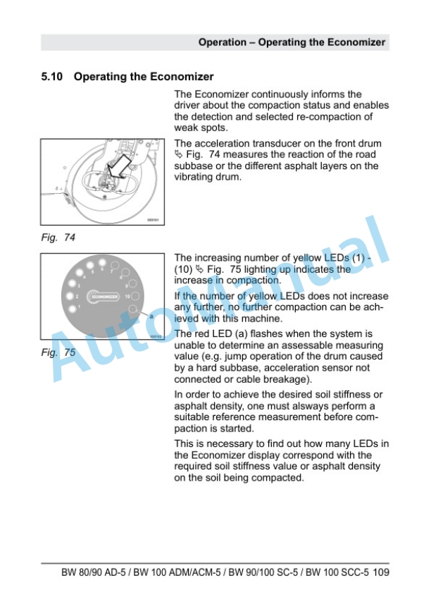 Alternative view of Bomag BW 80 AD-5 to BW 100 SCC-5 Tandem Vibratory Roller Operating and Maintenance Instructions 00806701 2017