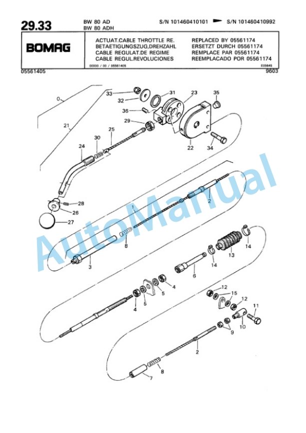 Bomag BW 80 AD, BW 80 ADH Tandem Vibratory Roller Spare Parts Catalogue 00810180-2