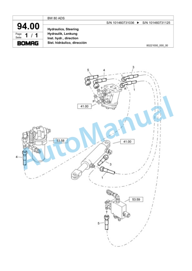 Bomag BW 80 ADS Combination Roller Spare Parts Catalogue 00817567-4