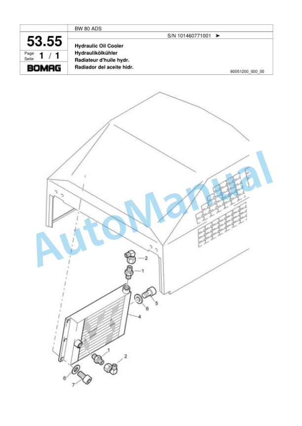 Bomag BW 80 ADS Combination Roller Spare Parts Catalogue 00818513-2