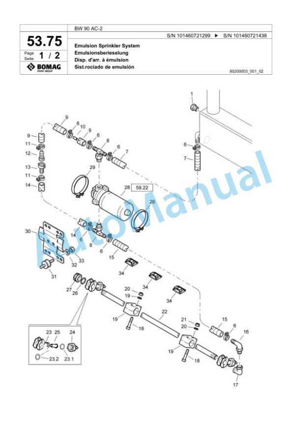 Bomag BW 90 AC-2 Combination Roller Spare Parts Catalogue 00817568-2