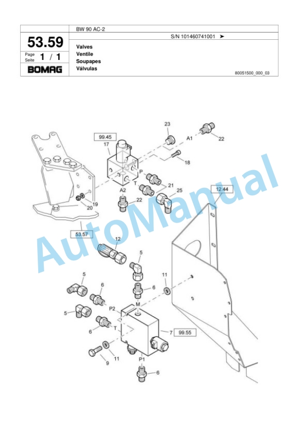 Bomag BW 90 AC-2 Combination Roller Spare Parts Catalogue 00818045-2