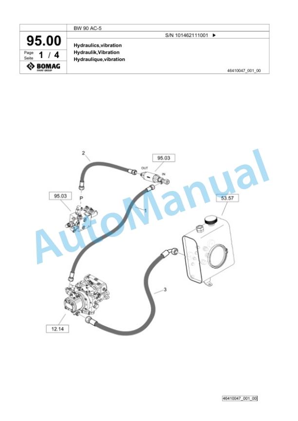 Bomag BW 90 AC-5 Combination Roller Spare Parts Catalogue 00825287-2