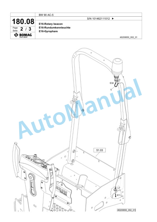 Bomag BW 90 AC-5 Combination Roller Spare Parts Catalogue 00825287-4