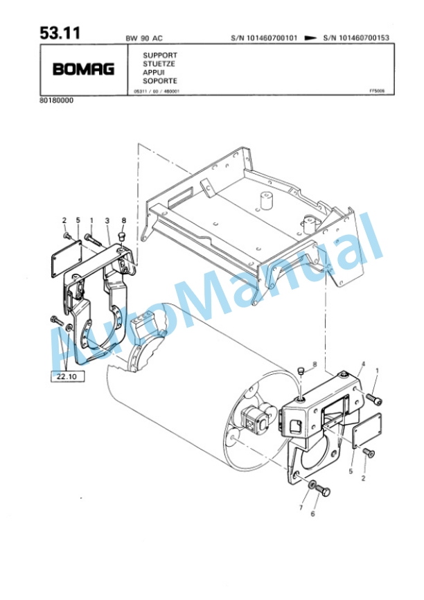 Bomag BW 90 AC, BW 90 ADS Combination Roller Spare Parts Catalogue 00810000-2