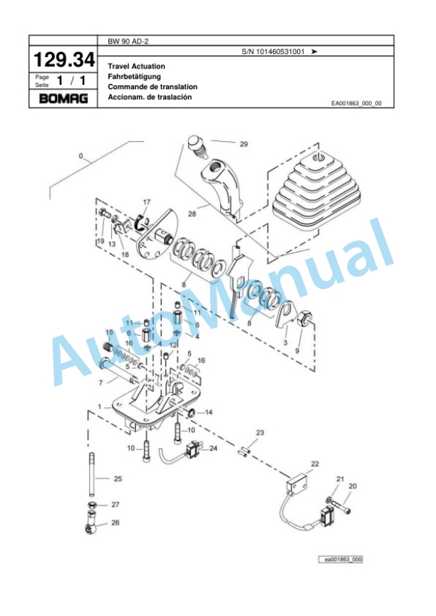 Bomag BW 90 AD-2 Tandem Vibratory Roller Spare Parts Catalogue 00818041-4