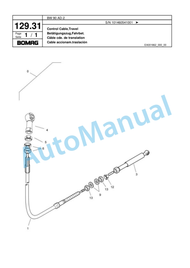 Bomag BW 90 AD-2 Tandem Vibratory Roller Spare Parts Catalogue 00818507-4