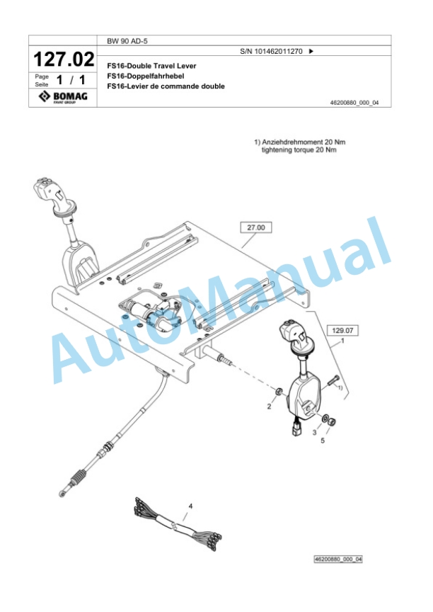 Bomag BW 90 AD-5 Tandem Vibratory Roller Spare Parts Catalogue 00824119-4