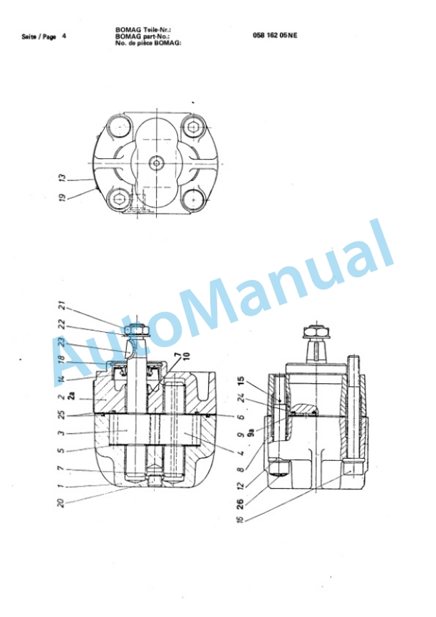 Bomag BW 90 AD, BW 90 ADL Double Vibratory Roller Spare Parts Catalogue 00810770-2