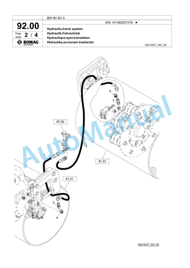 Bomag BW 90 SC-5 Tandem Vibratory Roller Spare Parts Catalogue 00818713-3
