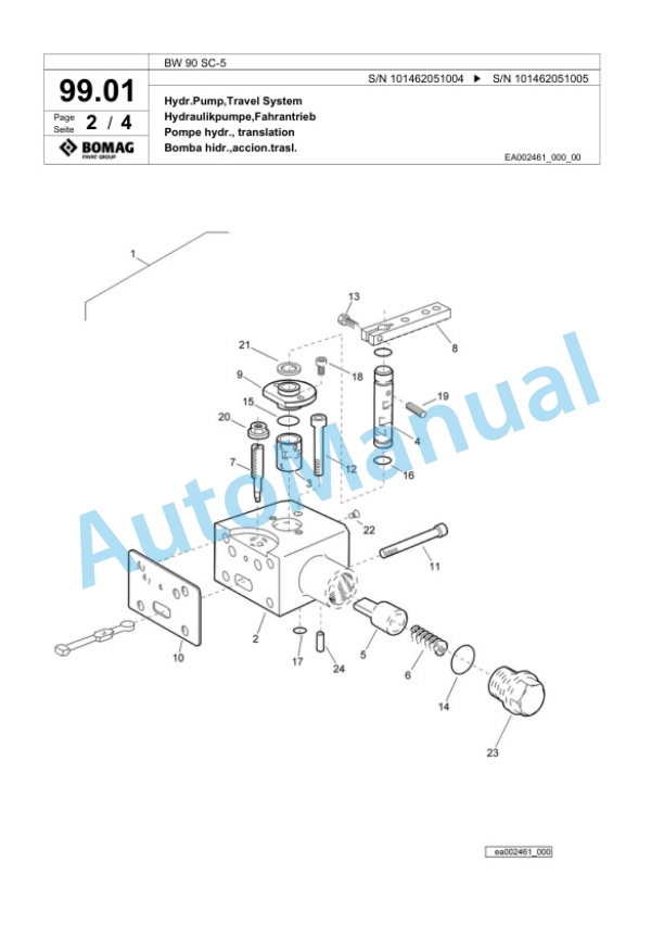 Bomag BW 90 SC-5 Tandem Vibratory Roller Spare Parts Catalogue 00818713-4