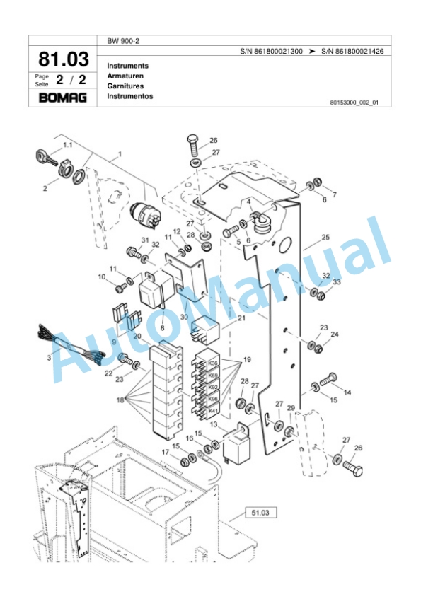 Bomag BW 900-2 Tandem Vibratory Roller Spare Parts Catalogue 00818363-3