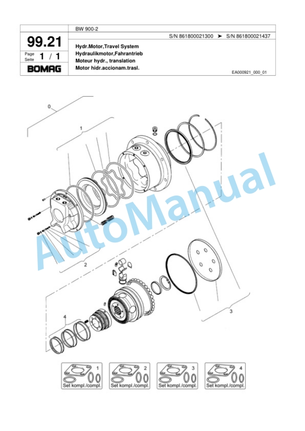Bomag BW 900-2 Tandem Vibratory Roller Spare Parts Catalogue 00818363-5