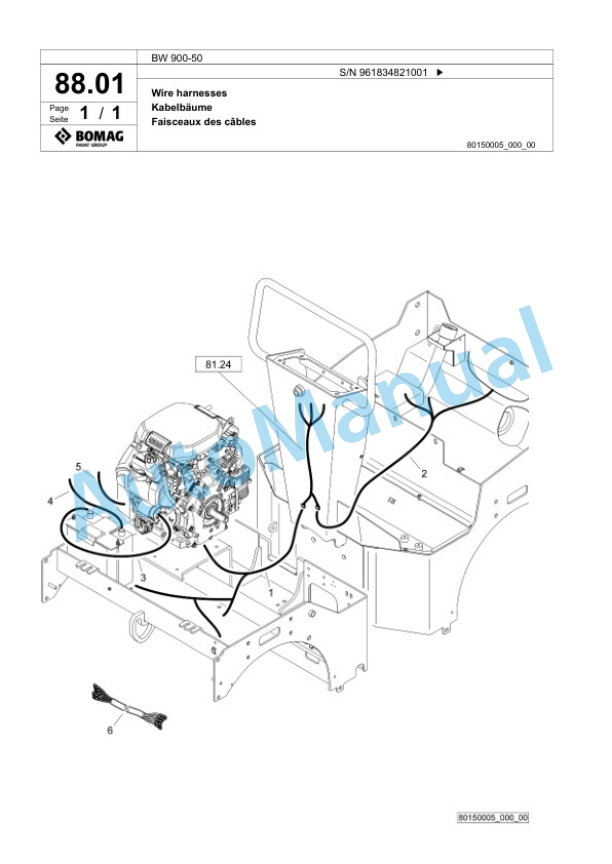 Bomag BW 900-50 Tandem Vibratory Roller Spare Parts Catalogue 00827119-4