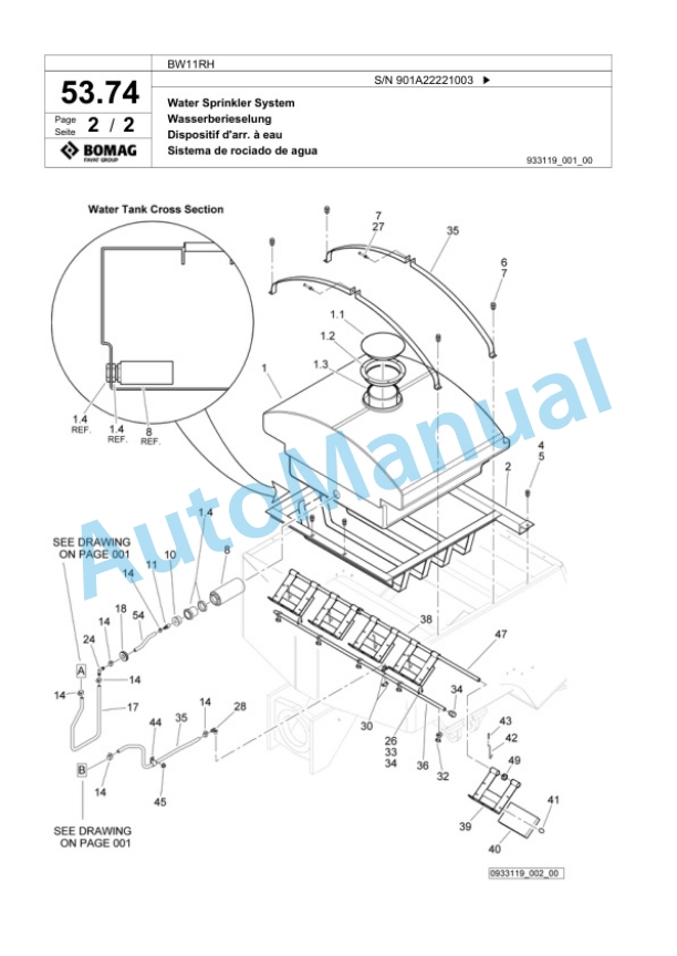 Bomag BW11RH Pneumatic Tyred Roller Spare Parts Catalogue 00818825-2