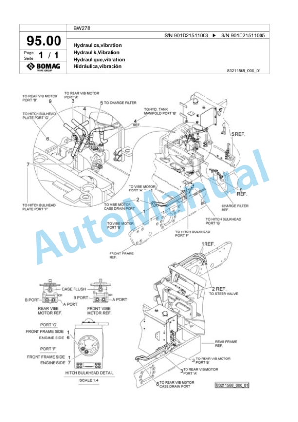 Bomag BW278 Tandem Vibratory Roller Spare Parts Catalogue 00818929-3