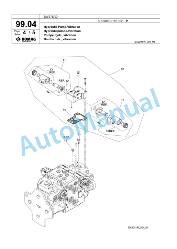 Bomag BW278AD Tandem Vibratory Roller Spare Parts Catalogue 00818531-4