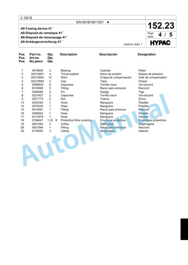 Bomag C 330 B Steel Wheel Roller Spare Parts Catalogue 00818619-5