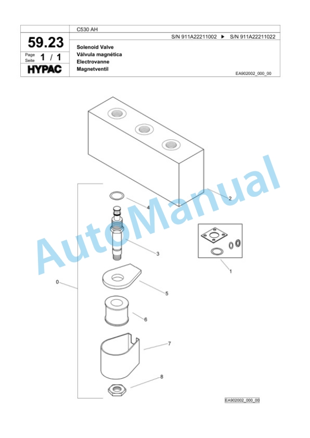 Bomag C 530 AH Pneumatic Tired Roller Spare Parts Catalogue 00818607-2
