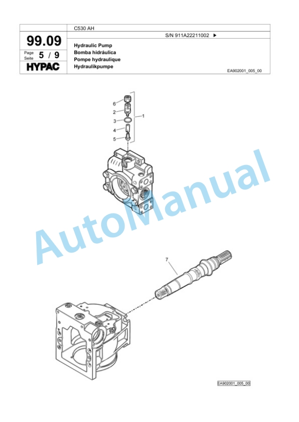 Bomag C 530 AH Pneumatic Tired Roller Spare Parts Catalogue 00818607-4