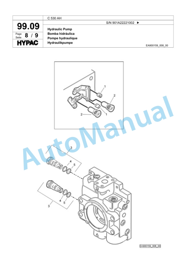 Bomag C 530 AH Pneumatic Tired Roller Spare Parts Catalogue 00818663-5
