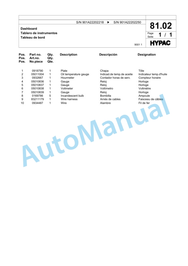 Bomag C 530 AH Pneumatic Tyred Roller Spare Parts Catalogue 00817877-2