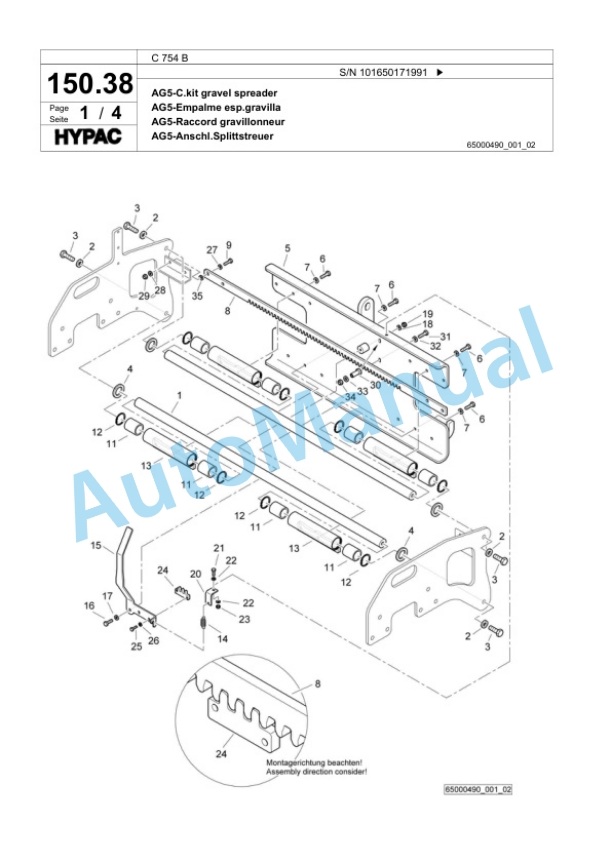 Bomag C 754 B Tandem Vibratory Roller Spare Parts Catalogue 00818389-4