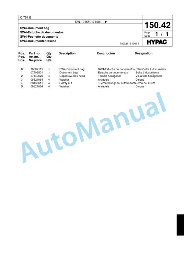 Bomag C 754 B Tandem Vibratory Roller Spare Parts Catalogue 00818389-5