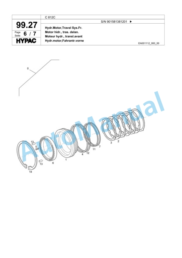 Bomag C 812C Single Drum Wheel Drive Vibratory Roller Spare Parts Catalogue 00818025-4