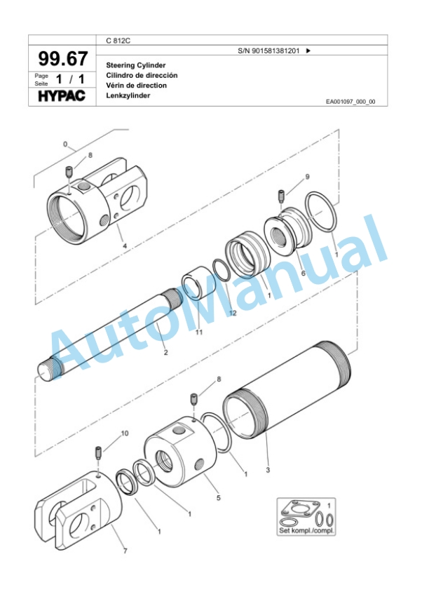 Bomag C 812C Single Drum Wheel Drive Vibratory Roller Spare Parts Catalogue 00818025-5