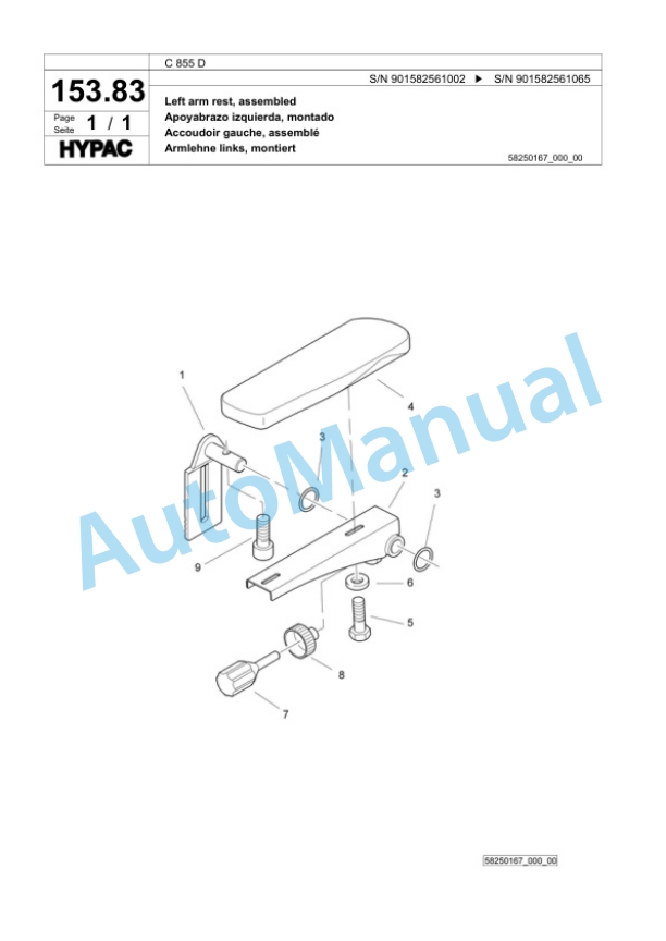 Bomag C 855 D Single Drum Wheel Drive Vibratory Roller Spare Parts Catalogue 00818419-4
