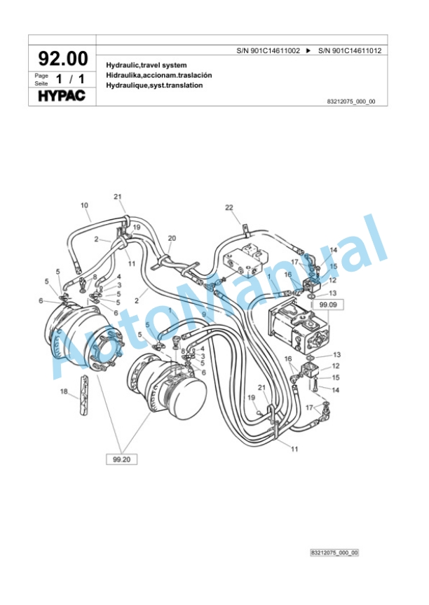 Bomag C340C Steel Wheel Roller Spare Parts Catalogue 00818623-3