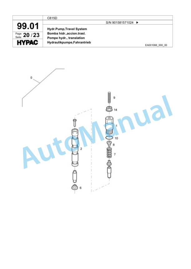 Bomag C815D Single Drum Wheel Drive Vibratory Roller Spare Parts Catalogue 00818311-4