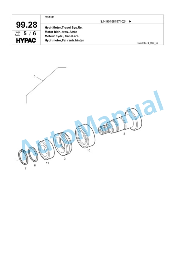 Bomag C815D Single Drum Wheel Drive Vibratory Roller Spare Parts Catalogue 00818311-5