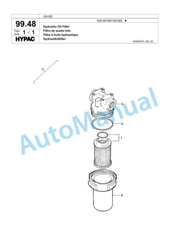 Bomag C815D Single Drum Wheel Drive Vibratory Roller Spare Parts Catalogue 00818569-5