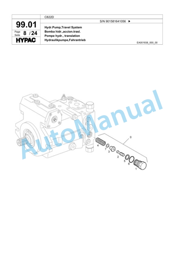 Bomag C822D Single Drum Wheel Drive Vibratory Roller Spare Parts Catalogue 00818945-3