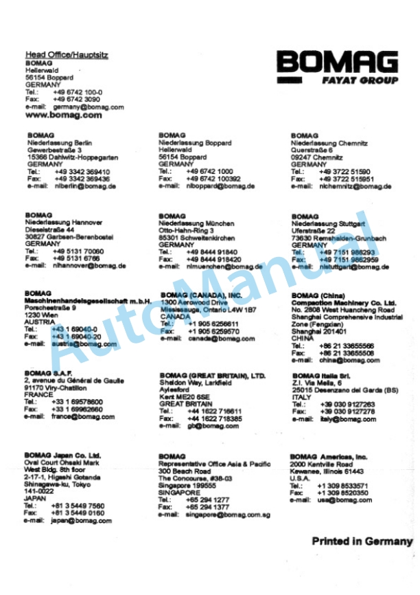 Bomag Control Box with Lever Spare Parts Catalogue 00817725-5